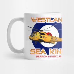 Westland Sea King Search and rescue helicopter in RAF roundel, Mug